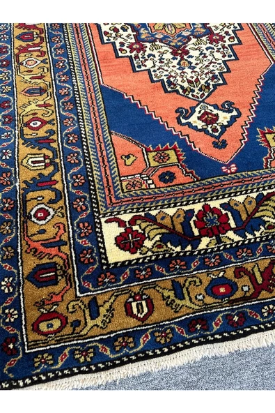 El Dokuma Taşpınar 113x190 Kavun Içi Kiremit %100 Yün Kök Boya Halı ! - Resim 5