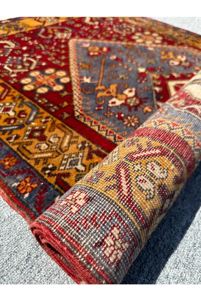 El Dokuma Antik Yahyalı Halısı 95x180 Sıfır Kök Boya Halı - Resim 7