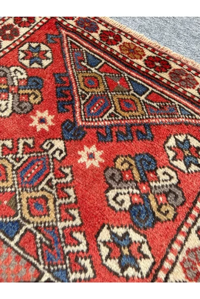 EL DOKUMASI 79X130 ÇANAKKALE AYVACIK HALISI YÜN KÖK BOYA HALI - 2