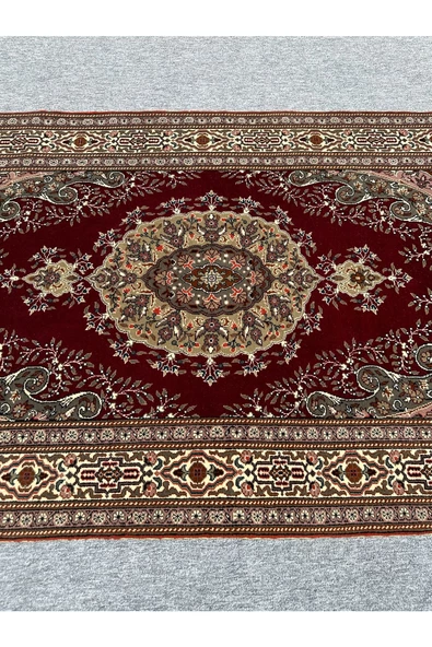 El Dokuma Sıfır Bünyan Halısı 118x180 Kırmızı Krem Yeşil %100 Yün Kök Boya - Resim 3