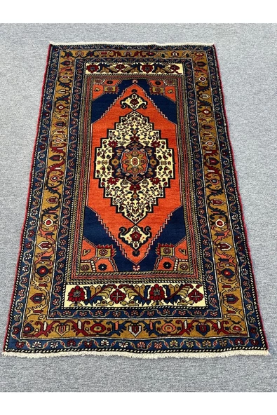 El Dokuma Taşpınar 113x190 Kavun Içi Kiremit %100 Yün Kök Boya Halı ! ürün görseli