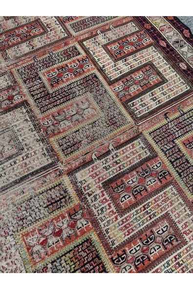 El Dokuma Vintage İran Sumak Halısı 205x270 Eskitme %100 Yün İnce Halı - Resim 7