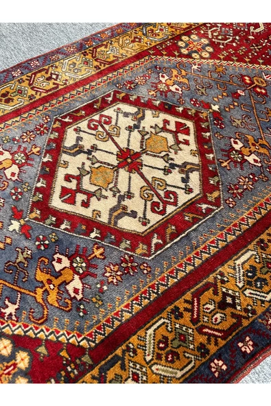 El Dokuma Antik Yahyalı Halısı 95x180 Sıfır Kök Boya Halı - Resim 3