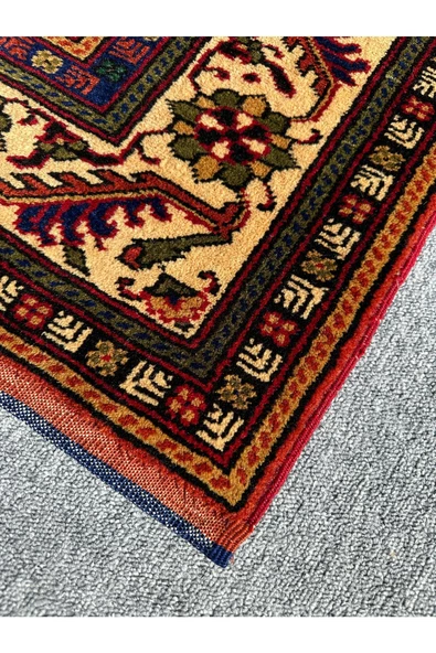 El Dokuma Sıfır Çamardı Halısı Büyük Seccade 115x175 Kiremit %100 Yün Kök Boya Namazlık - 2