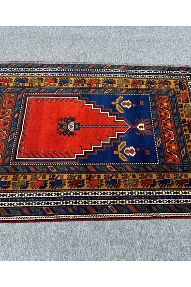 Taşpınar Halısı El Dokuması Çift Kişilik Seccade Namazlık 117x184 %100 Yün Kök Boya - 4