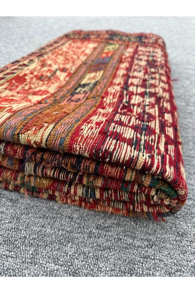 El Dokuması Iran Kilimi 126x200 Renkli Motifli %100 Yün Kilim ! - Resim 8