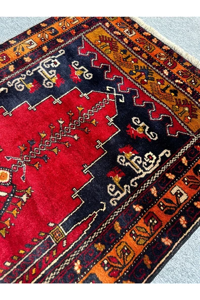 El Dokuma Sıfır Çamardı Halısı Seccade 100x190 Kırmızı Kiremit Kök Boya Namazlık - 4