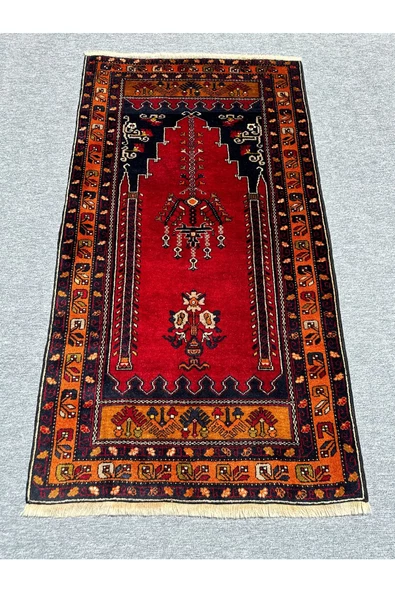 El Dokuma Çamardı Halısı 100x185 Kök Boya %100 Yün Namazlık ürün görseli