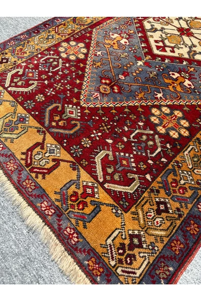 El Dokuma Antik Yahyalı Halısı 95x180 Sıfır Kök Boya Halı - Resim 2