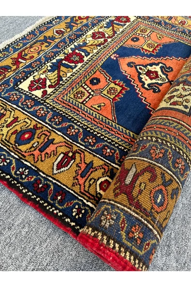 El Dokuma Taşpınar 113x190 Kavun Içi Kiremit %100 Yün Kök Boya Halı ! - Resim 8