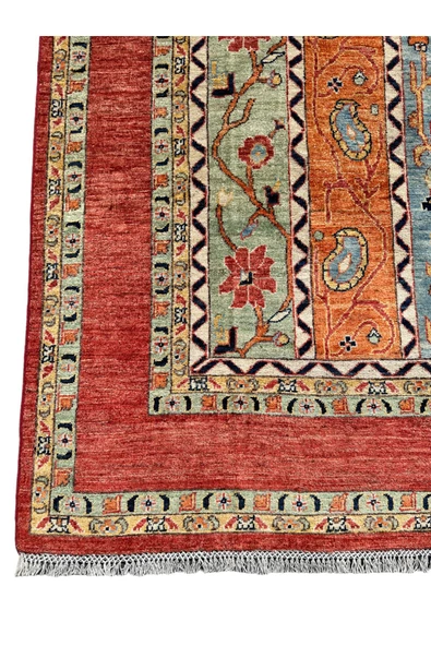 EL DOKUMA AFGAN ŞAL HALISI 175x240 KÖK BOYA %100 YÜN HALI ! - 6