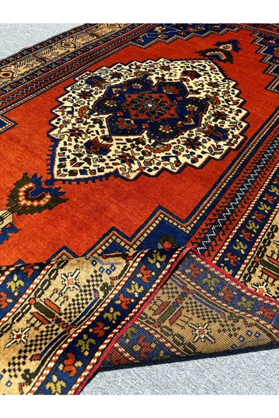 EL DOKUMA SIFIR TAŞPINAR HALISI 175X315 KAVUN İÇİ RENGİ SALON HALISI 6 M2 YÜN KÖK BOYA - Resim 7