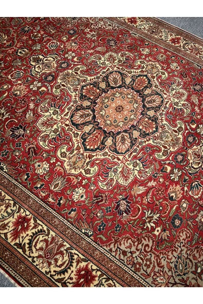 EL DOKUMA BÜNYAN HALISI 193X300 KİREMİT RENGİ %100 YÜN SALON HALISI ! - Resim 4