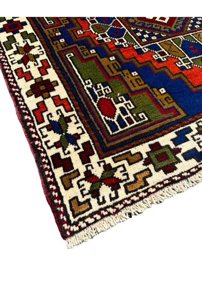 El Dokuma Kök Boya %100 Yün Yolluk 95x378 Kiremit Lacivert Taşpınar Halısı - Resim 2