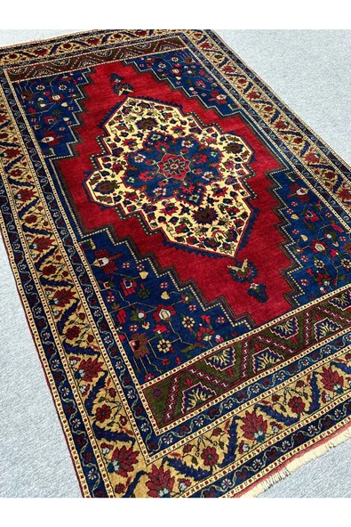 EL DOKUMA ESKİ TAŞPINAR HALISI 184X295 KÖK BOYA %100 YÜN 6 M2 SALON HALISI - 2