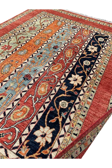 EL DOKUMA AFGAN ŞAL HALISI 175x240 KÖK BOYA %100 YÜN HALI ! - 3