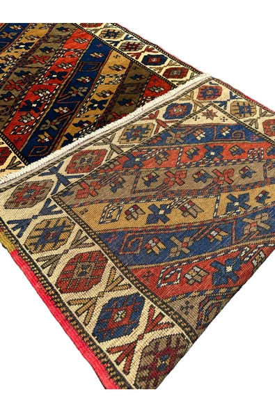 EL DOKUMA SIFIR TAŞPINAR HALISI 90X364 KÖK BOYA %100 YÜN YOLLUK - Resim 5