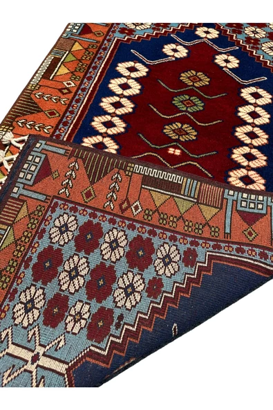 SIFIR YAĞCIBEDİR HALISI 80X280 EL DOKUMASI TURKUAZ KIRMIZI YÜN YOLLUK - Resim 5