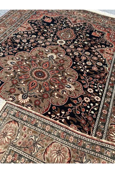 El Dokuma Sıfır Bünyan Halısı 123x180 Koyu Yeşil Sık Dokuma %100 Yün Halı - Resim 7