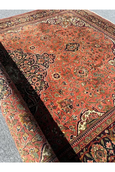 EL DOKUMA LADİK HALISI 207X315 KİREMİT 6,5 M2 YÜN SALON HALISI - 6