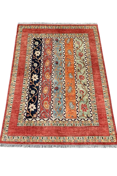 EL DOKUMA AFGAN ŞAL HALISI 175x240 KÖK BOYA %100 YÜN HALI !