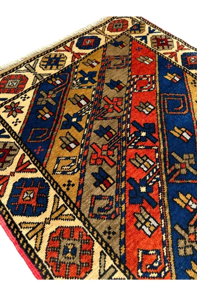 EL DOKUMA SIFIR TAŞPINAR HALISI 90X364 KÖK BOYA %100 YÜN YOLLUK - Resim 4