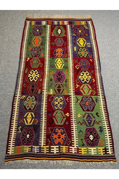 El Dokuması Kaş Barak Kilimi 146x263 Türk Motifleri Kök Boya Yörük Kilimi ürün görseli