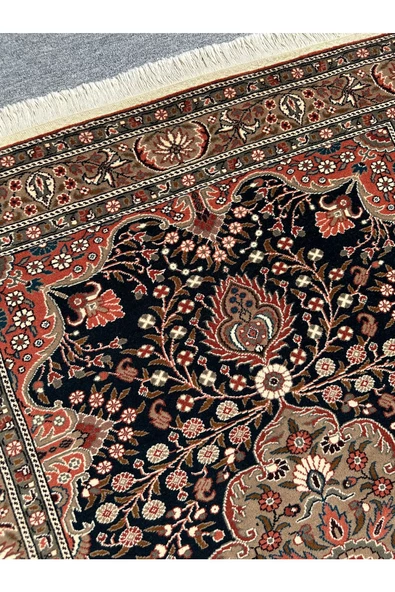 El Dokuma Sıfır Bünyan Halısı 123x180 Koyu Yeşil Sık Dokuma %100 Yün Halı - Resim 5