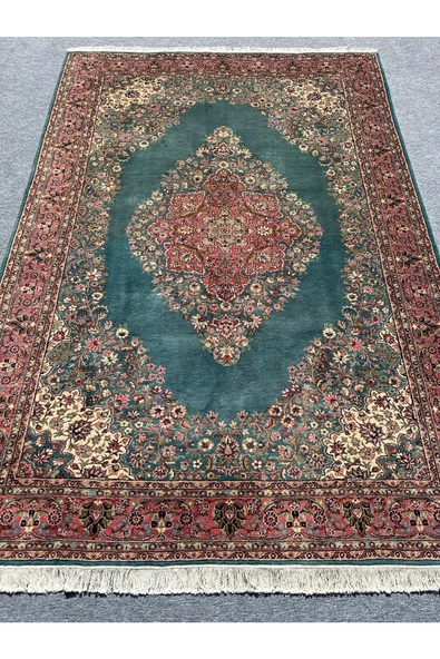 EL DOKUMA LADİK HALISI 215X310 TURKUAZ KİREMİT 6 M2 SALON HALISI ürün görseli