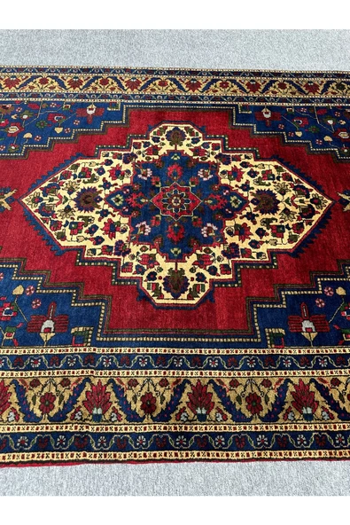 EL DOKUMA ESKİ TAŞPINAR HALISI 184X295 KÖK BOYA %100 YÜN 6 M2 SALON HALISI - 7