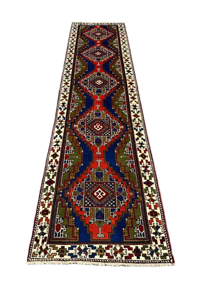 El Dokuma Kök Boya %100 Yün Yolluk 95x378 Kiremit Lacivert Taşpınar Halısı ürün görseli