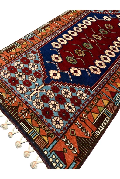 SIFIR YAĞCIBEDİR HALISI 80X280 EL DOKUMASI TURKUAZ KIRMIZI YÜN YOLLUK - Resim 2