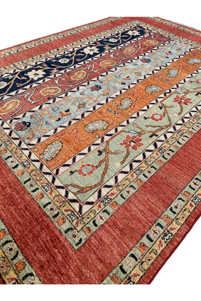 EL DOKUMA AFGAN ŞAL HALISI 175x240 KÖK BOYA %100 YÜN HALI ! - 7