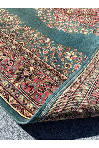 EL DOKUMA LADİK HALISI 215X310 TURKUAZ KİREMİT 6 M2 SALON HALISI - Resim 4