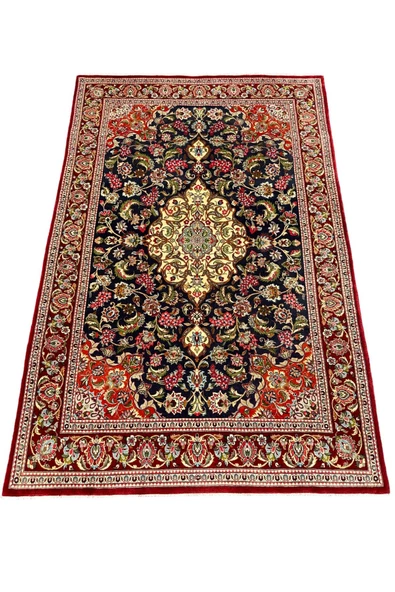 EL DOKUMA İRAN KUM HALISI 140X210 KIRMIZI LACİVERT %100 YÜN SIK DOKUMA HALI ürün görseli