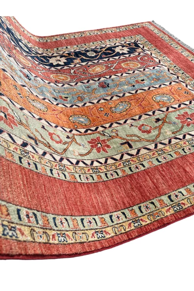 EL DOKUMA AFGAN ŞAL HALISI 175x240 KÖK BOYA %100 YÜN HALI ! - 8