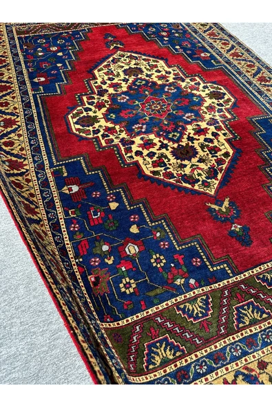 EL DOKUMA ESKİ TAŞPINAR HALISI 184X295 KÖK BOYA %100 YÜN 6 M2 SALON HALISI - 3