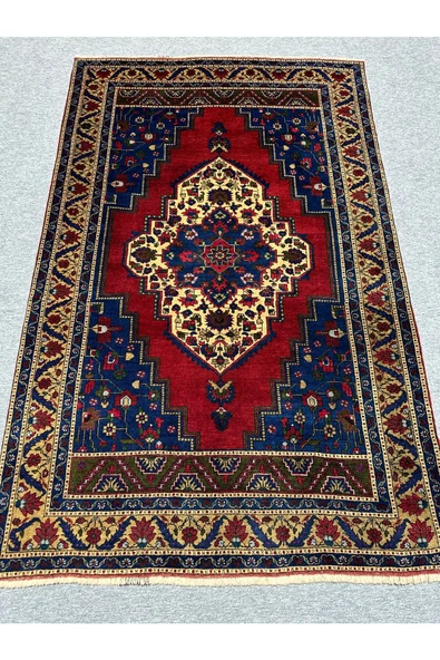 EL DOKUMA ESKİ TAŞPINAR HALISI 184X295 KÖK BOYA %100 YÜN 6 M2 SALON HALISI