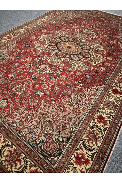 EL DOKUMA BÜNYAN HALISI 193X300 KİREMİT RENGİ %100 YÜN SALON HALISI ! - Resim 2