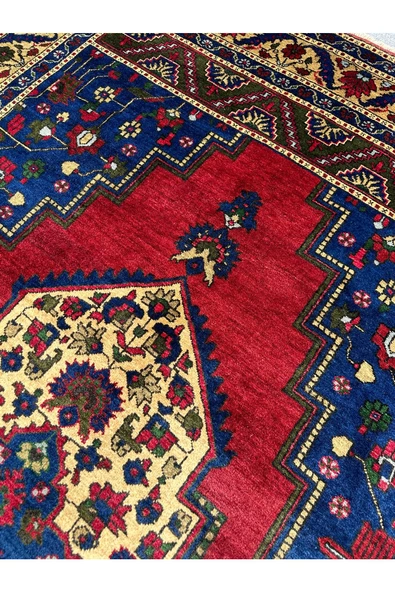 EL DOKUMA ESKİ TAŞPINAR HALISI 184X295 KÖK BOYA %100 YÜN 6 M2 SALON HALISI - 6