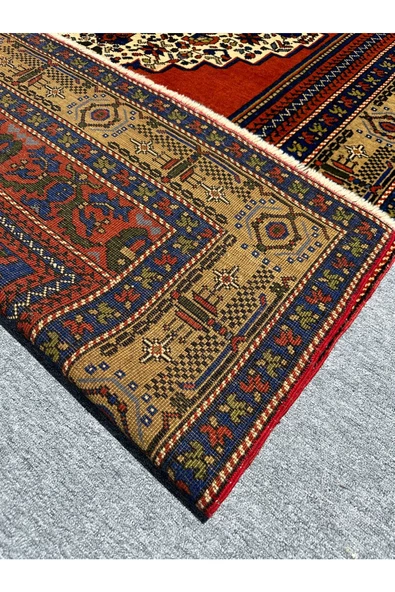 EL DOKUMA SIFIR TAŞPINAR HALISI 175X315 KAVUN İÇİ RENGİ SALON HALISI 6 M2 YÜN KÖK BOYA - Resim 5