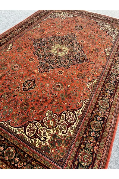 EL DOKUMA LADİK HALISI 207X315 KİREMİT 6,5 M2 YÜN SALON HALISI - 4