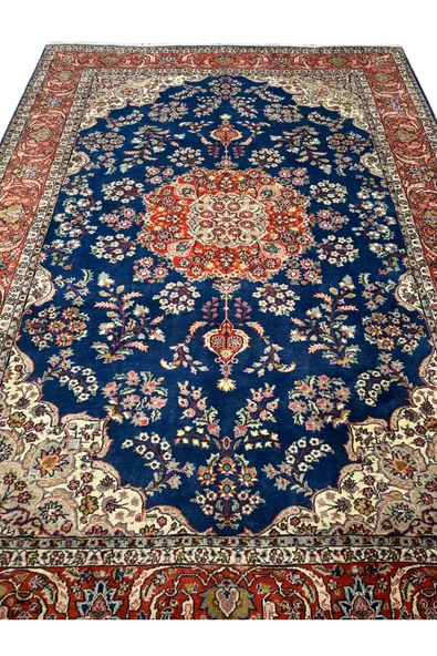 EL DOKUMA LADİK HALISI 215X300 LACİVERT TURUNCU %100 YÜN SALON HALISI - Resim 3