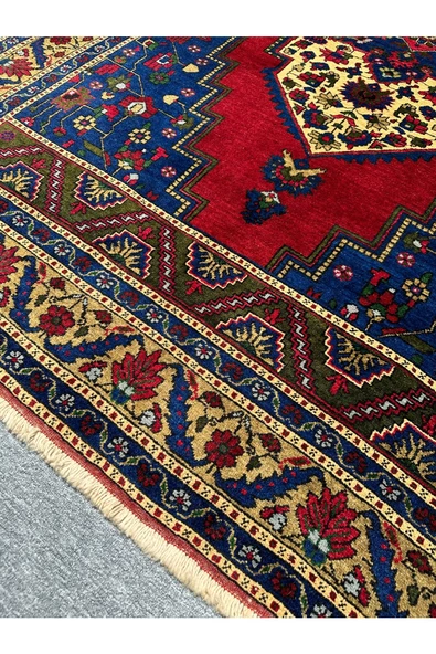 EL DOKUMA ESKİ TAŞPINAR HALISI 184X295 KÖK BOYA %100 YÜN 6 M2 SALON HALISI - 5