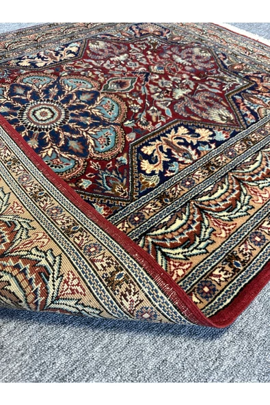 EL DOKUMA BÜNYAN HALISI 120X170 KIRMIZI GÖBEKLİ %100 YÜN TÜRK HALISI - Resim 5