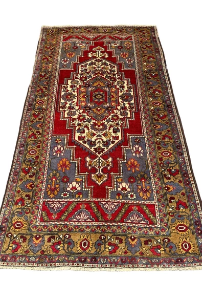 El Dokuma Antika Taşpınar Halısı 190x350 Bej Kırmızı 7 M2 Kök Boya Salon Halısı ürün görseli