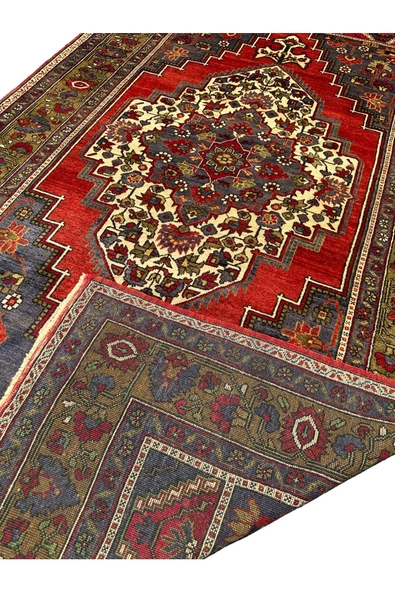 El Dokuması Antika Taşpınar Halısı 175x300 Kök Boya %100 Yün 5 M2 Salon Halısı - Resim 5