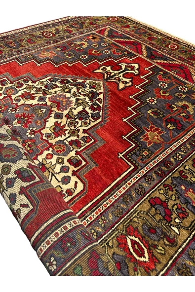 El Dokuması Antika Taşpınar Halısı 175x300 Kök Boya %100 Yün 5 M2 Salon Halısı - Resim 8