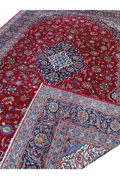 EL DOKUMA İRAN HALISI 270X380 KIRMIZI %100 YÜN 10 M2 SALON HALISI ! - 3