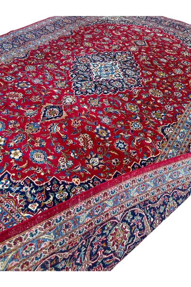 EL DOKUMA İRAN HALISI 270X380 KIRMIZI %100 YÜN 10 M2 SALON HALISI ! - 4